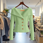 Women's Soft Knit Blouse in Green