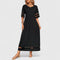 Delymarina Elegant Midi Dress in Black