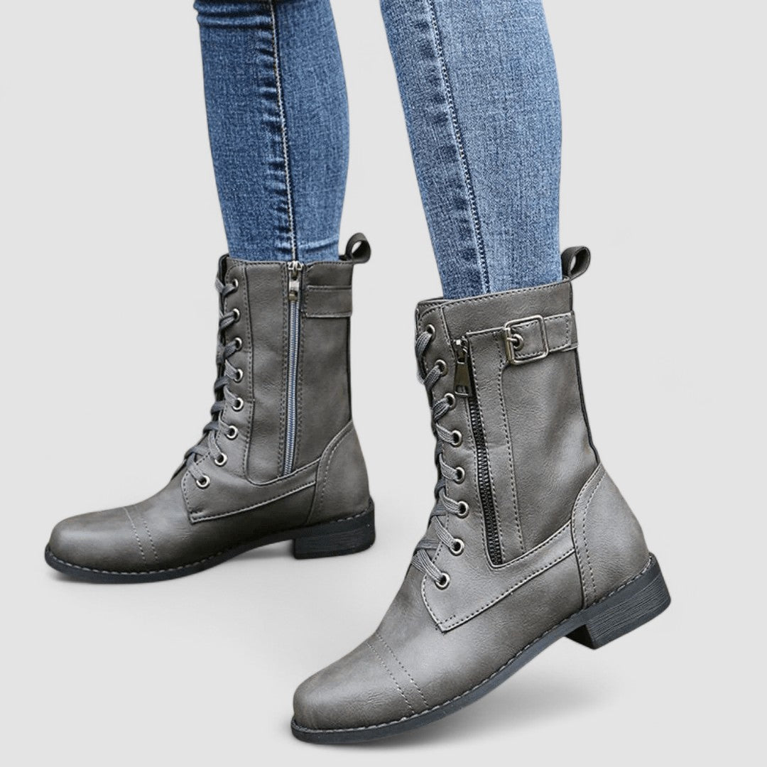 Sylvia Comfort Western Boots in Gray