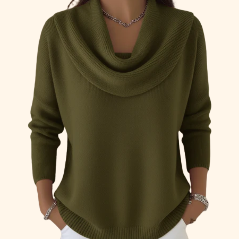 Women's Collared Sweater in Green
