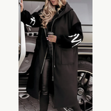 Women's Long Hooded Jacket with Knit Sleeves, photo 3