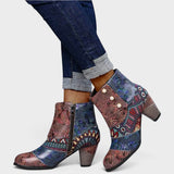 Women's Waterproof Ankle Boots with Zip in Grey