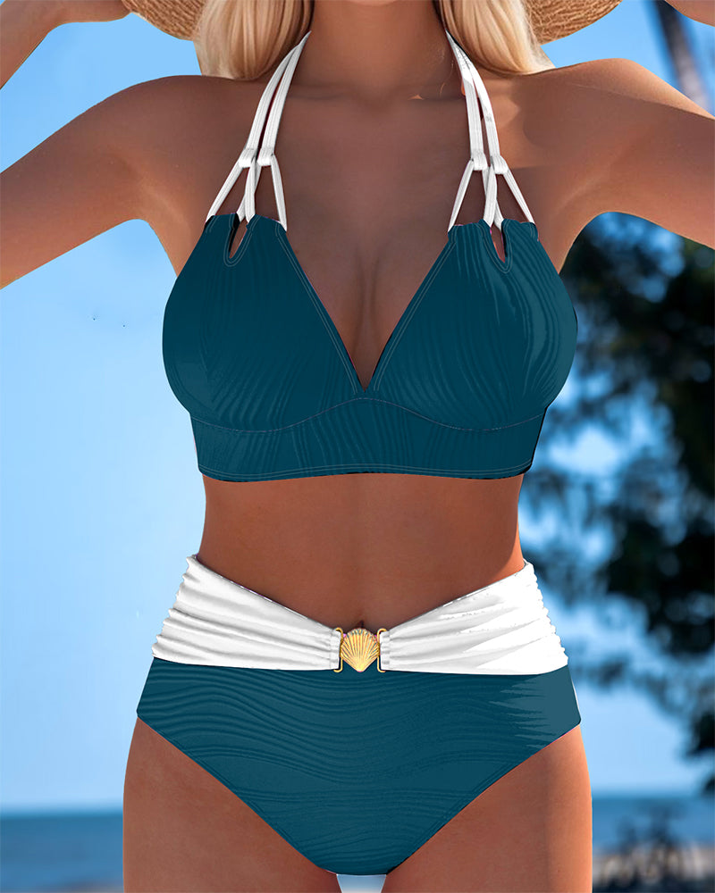 Women's Elegant Support Bikini Set in Dark Green