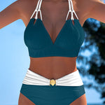 Women's Elegant Support Bikini Set in Dark Green