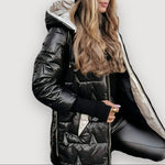 Women's Hooded Quilted Long Coat, photo 5