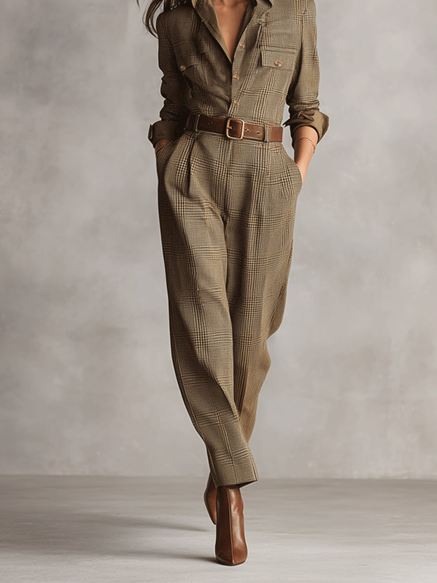 Brown Jumpsuit with Sophisticated Details, photo 3