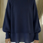 Women's Layered-Look Sweater in Navy