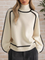 Donna Elegant Mock-Neck Sweater in White