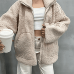 Oversized Teddy Jacket with Stand Collar, photo 17
