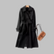 Women's Elegant Knee-Length Loose Fit Coat in Black