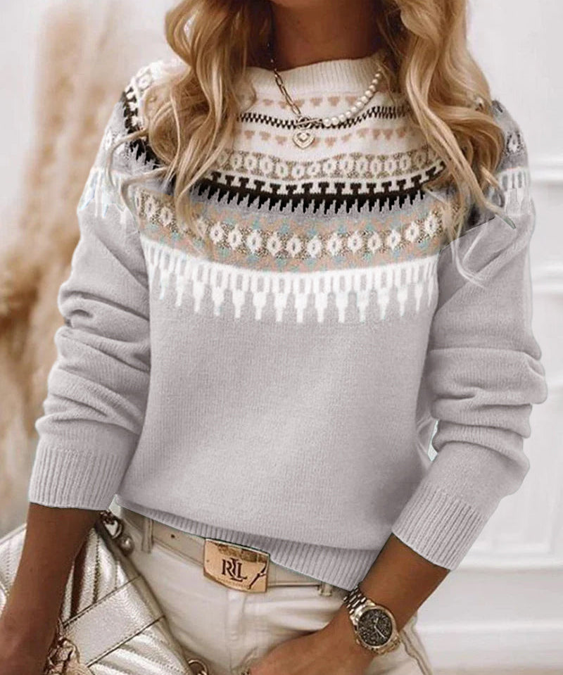 Women's Fair Isle Sweater in Gray