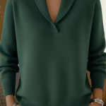 Antonine V-Neck Sweater in Green