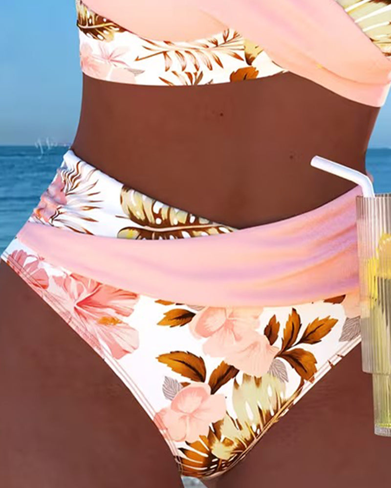 Women's Floral Contrast Split Bikini, photo 2