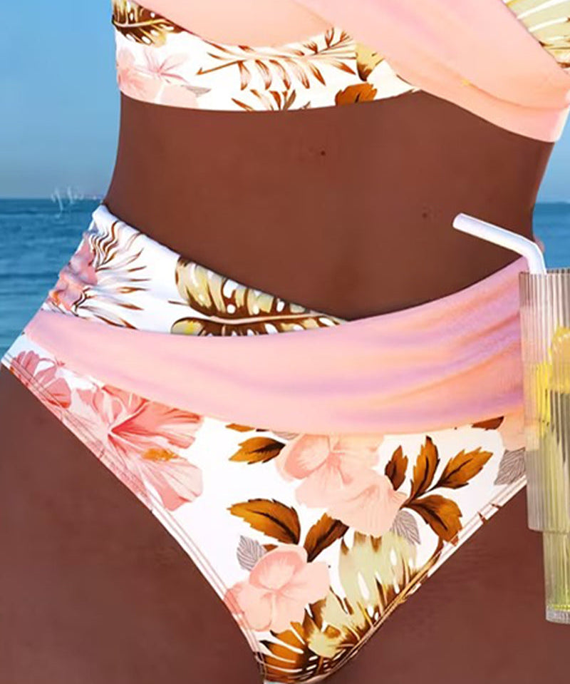 Women's Floral Contrast Split Bikini, photo 2