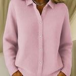Women's Pink Button-Up Knit Cardigan