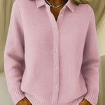 Women's Textured Button-Front Cardigan in Pink