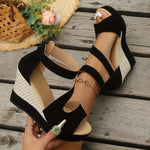 Women's Comfort Wedge Sandals in Black