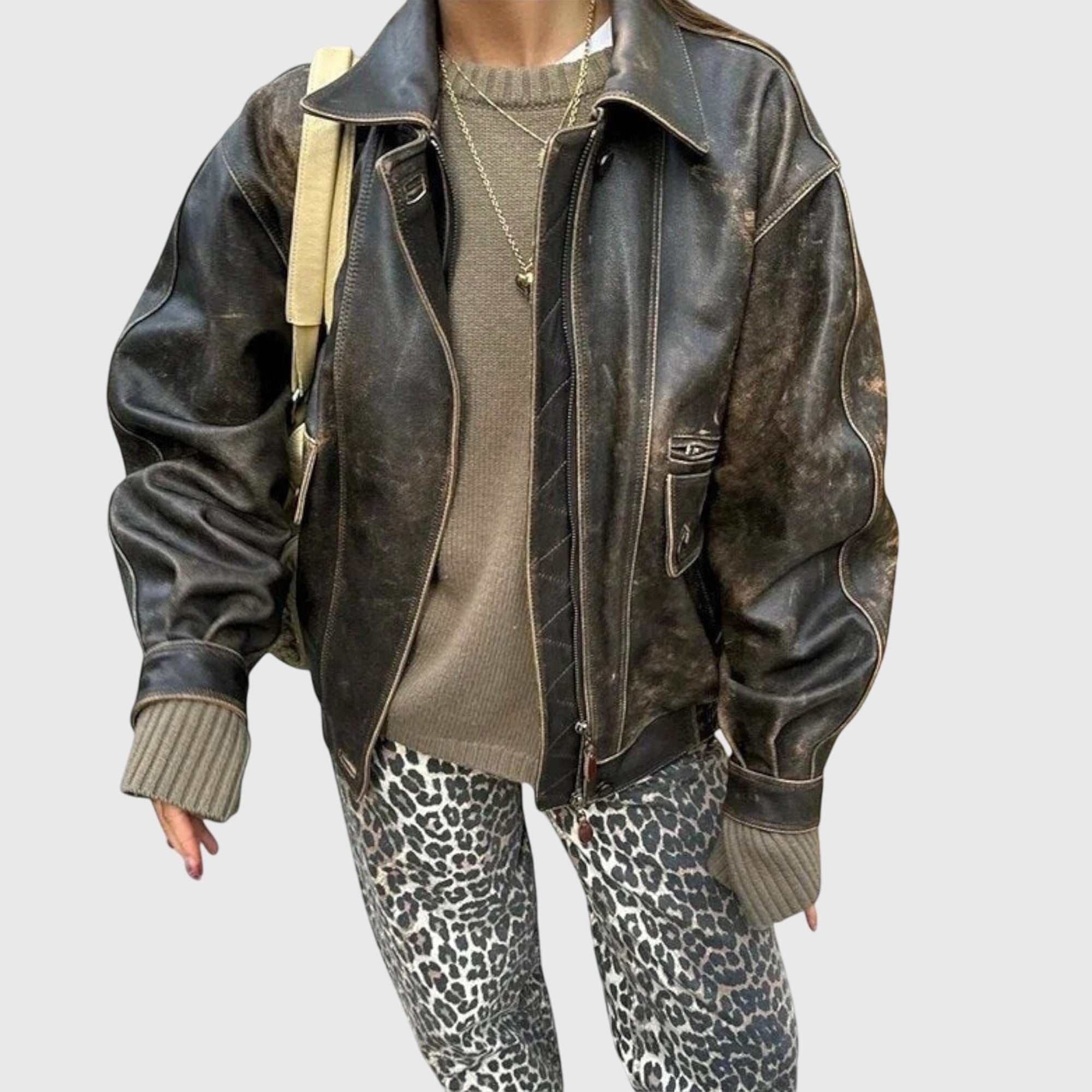 Women's Vintage Jeans with Leopard Print, photo 5