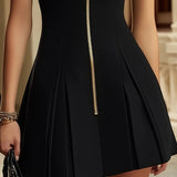 Women's Ruched Sleeveless Zip Dress, photo 5
