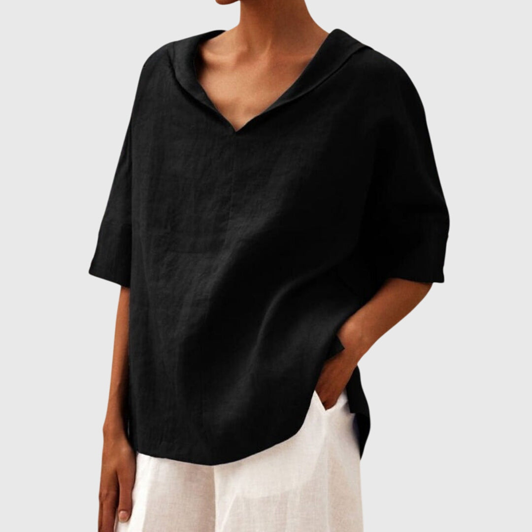 Women's Casual Loose-Fit Blouse in Black