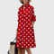Women's Elegant Dress With Pockets in Red/White