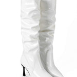 Pleated Faux Leather Pointed Toe Boots, photo 10
