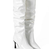 Pleated Faux Leather Pointed Toe Boots, photo 10