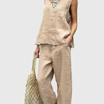 Sabrina Elegant Two-Piece Set in Beige