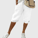 Women's Elegant Paisley Pants in White