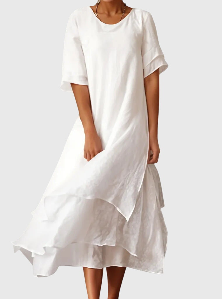 April Elegant Dress in White