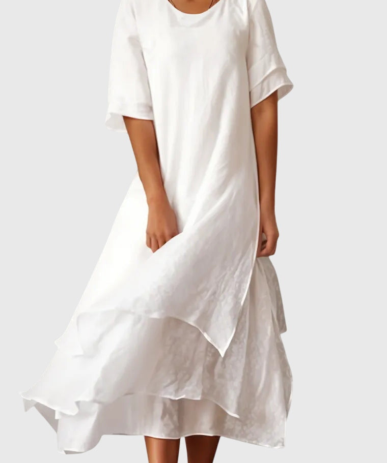 April Elegant Dress in White