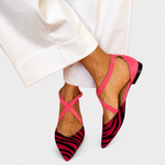 Women's Buckle Loafers in Dark Pink