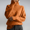 Women's Luxurious Cashmere Mock-Neck Sweater in Orange