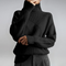 Women's Luxurious Cashmere Mock-Neck Sweater in Black