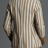 Suzanne | Striped Bohemian Blazer with Printed Collar