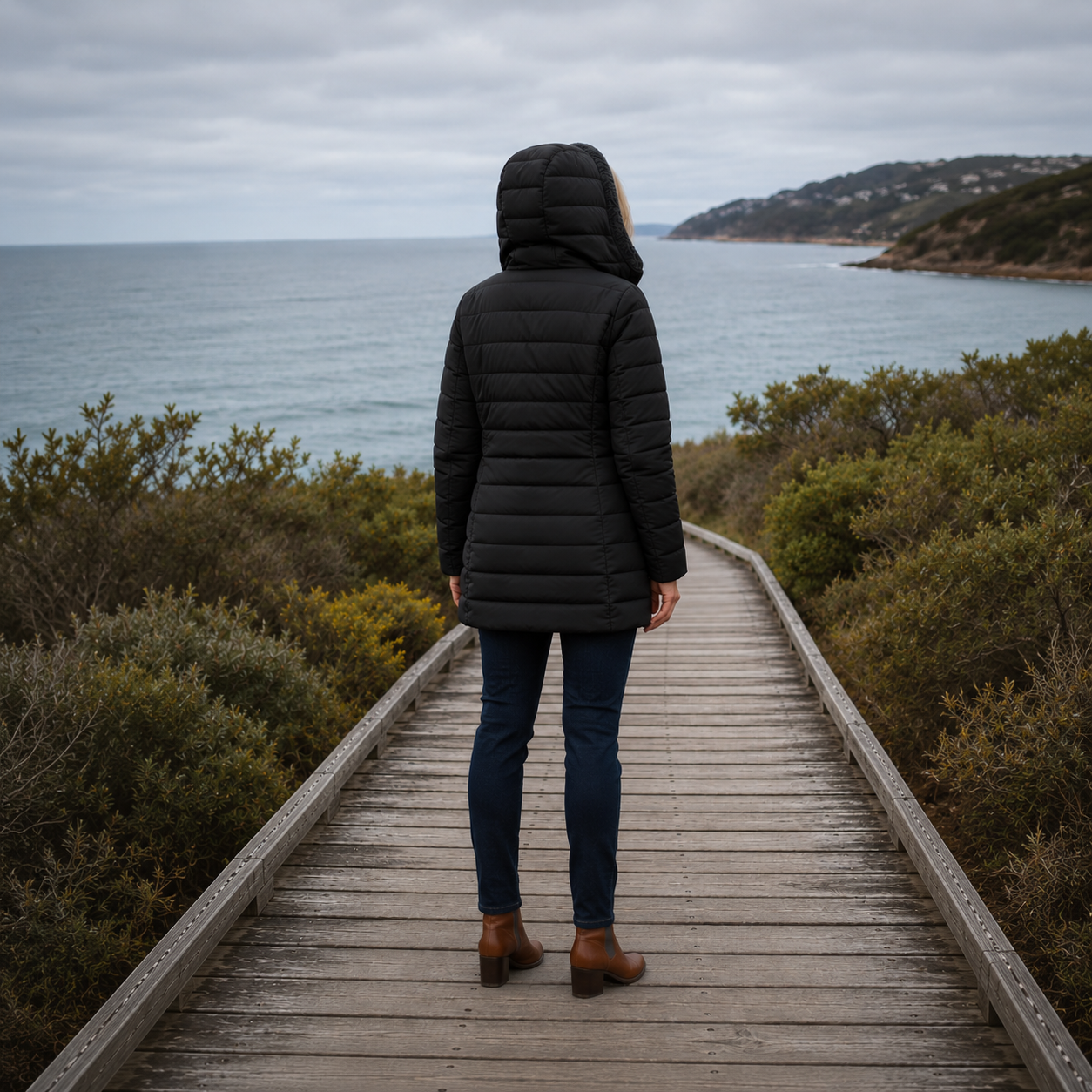Women's Hooded Quilted Winter Coat, photo 9