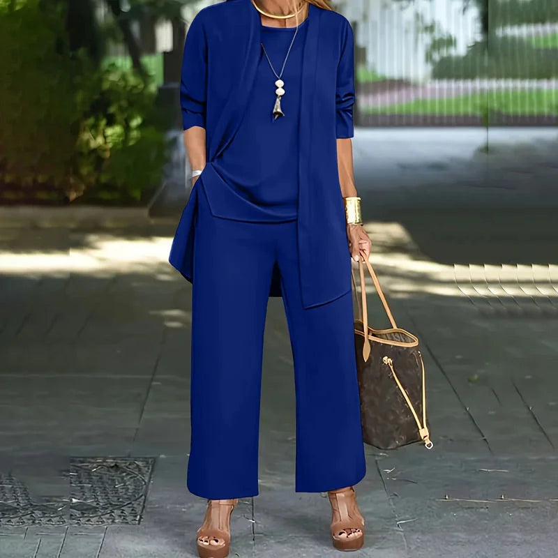 Women's 3 Piece Loose Fit Lounge Set in Blue