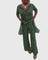 Women's Elegant Vintage Two-Piece Set in Green