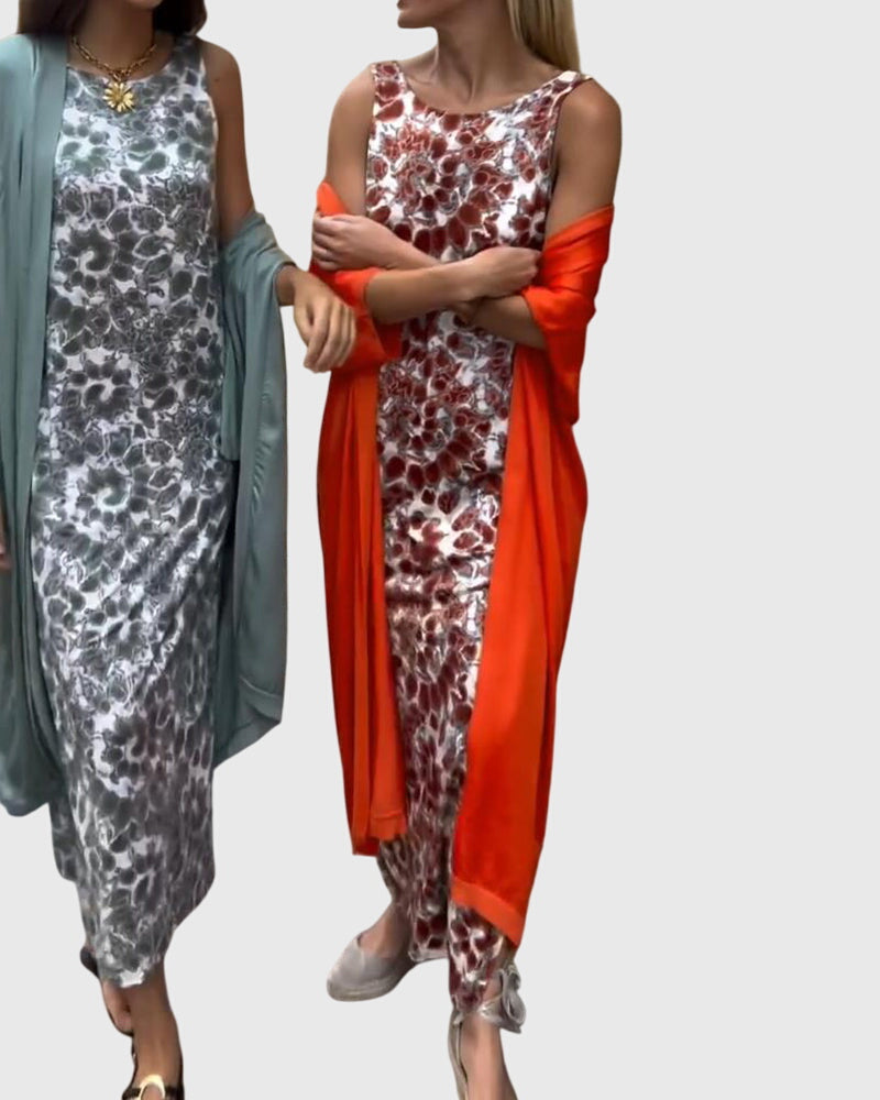 Vivian Elegant Two-Piece Set in Red