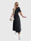 Sophia Elegant Denim Dress in Black