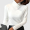 Clair Elegant Mock-Neck Sweater in White