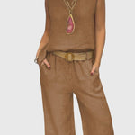 Women's Bohemian Two-Piece Set in Brown