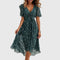 Women's Chic Midi Dress in Green