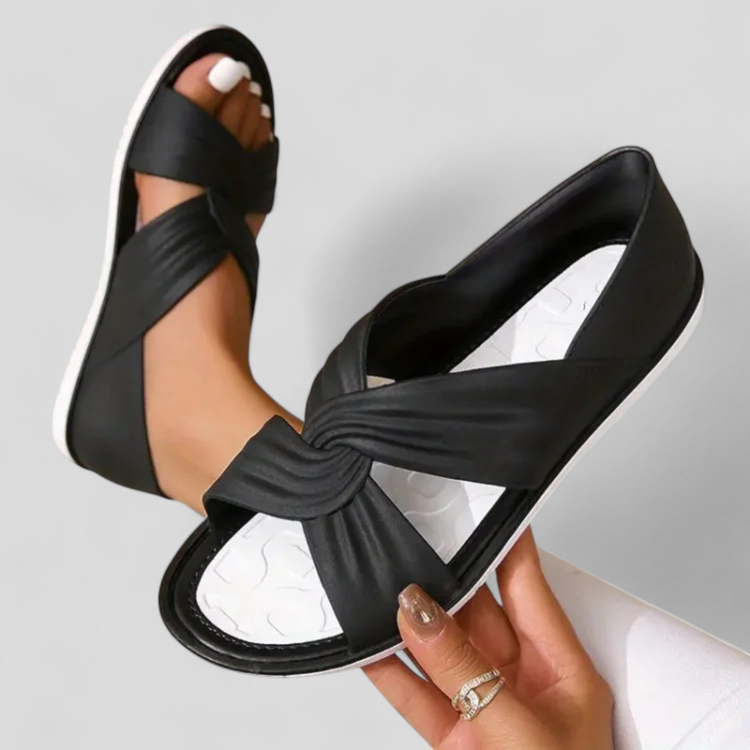Anna Comfort Sandals in Black