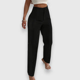 Women's High-Waisted Pants in Black
