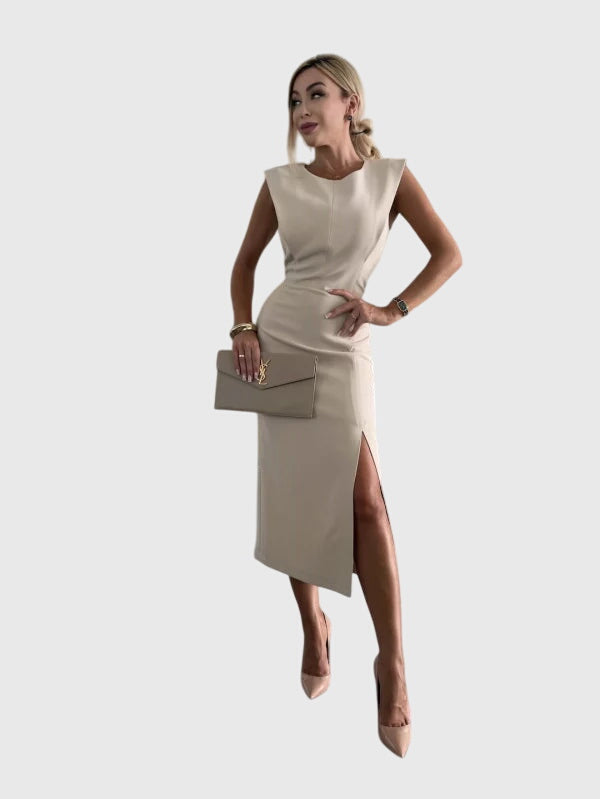 Lula Elegant Dress in Beige