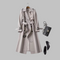 Women's Elegant Knee-Length Loose Fit Coat in Khaki