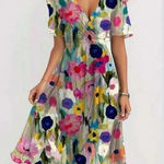 Women's Summer Dress With Belly Cover in Multi Color