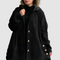 Women's Comfortable Velvet Hooded Jacket in Black