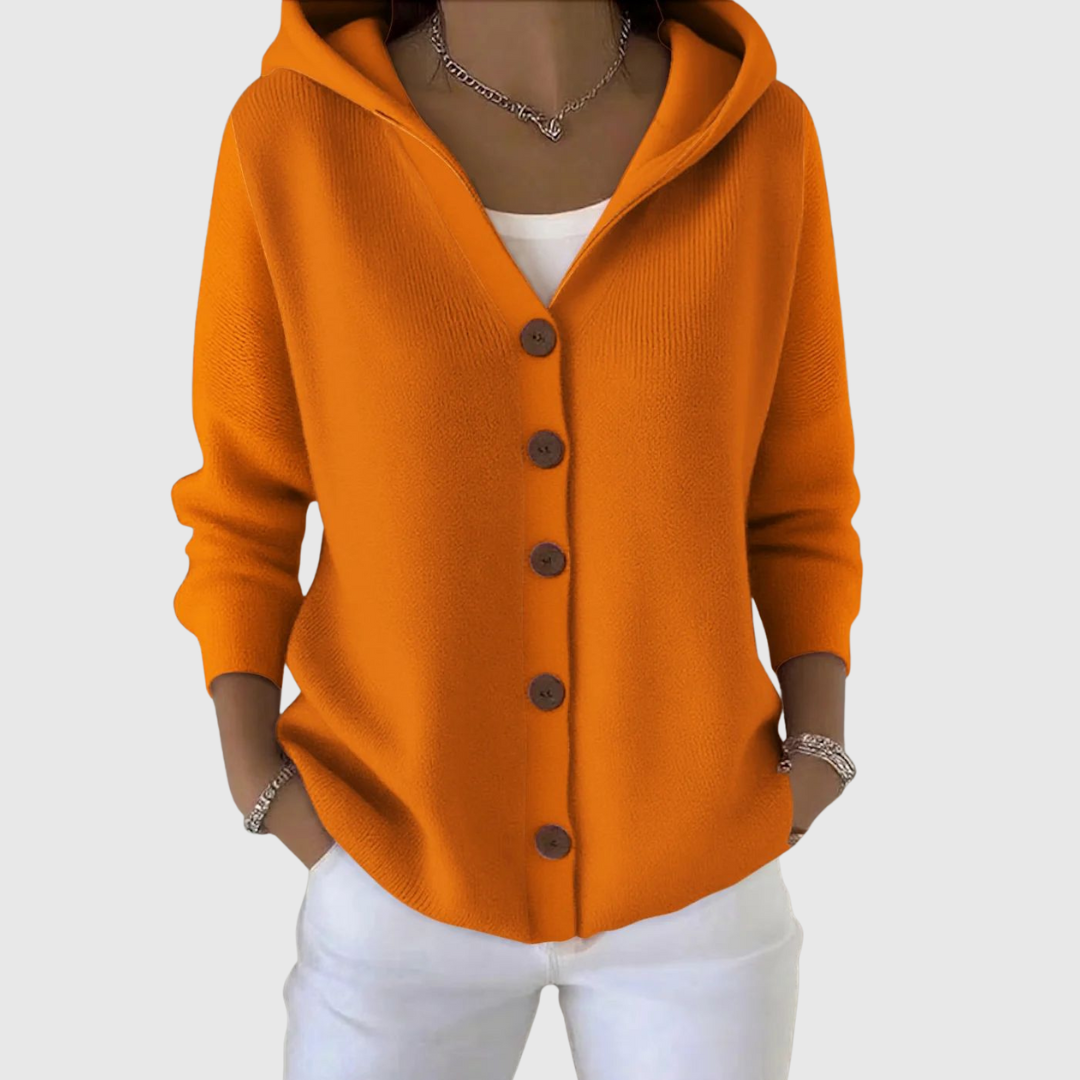 Women's Elegant Cardigan in Orange